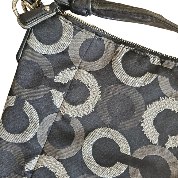 Coach Kristin Y2k Jaquard Fabric Embroidered OP Art Hobo Shoulder Bag - Picture 5 of 9